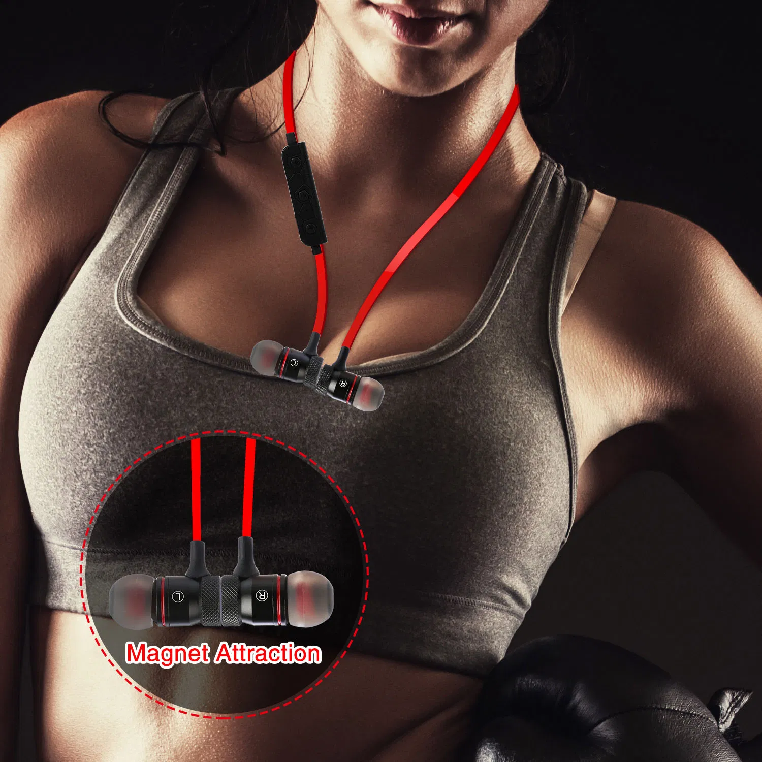 Wireless Headsets In-Ear Neckband Headphones Sweat-proof Sport Earbuds w/ Call Alert Number Broadcast photo 6