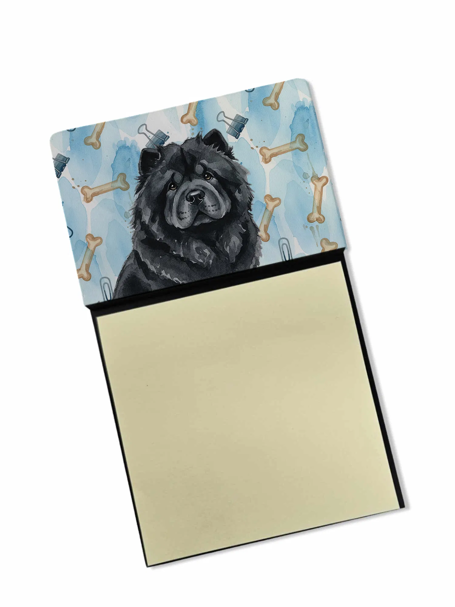 Black Chow Chow Coworker Watercolor Sticky Note Holder Refillable Dispenser Desk Accessory 3x3 Pad Gift photo 1
