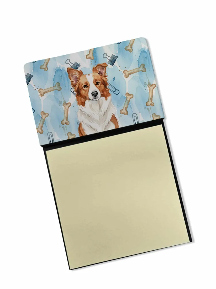 Red and White Border Collie Coworker Watercolor Sticky Note Holder Refillable Dispenser Desk Accessory 3x3 Pad Gift photo 8