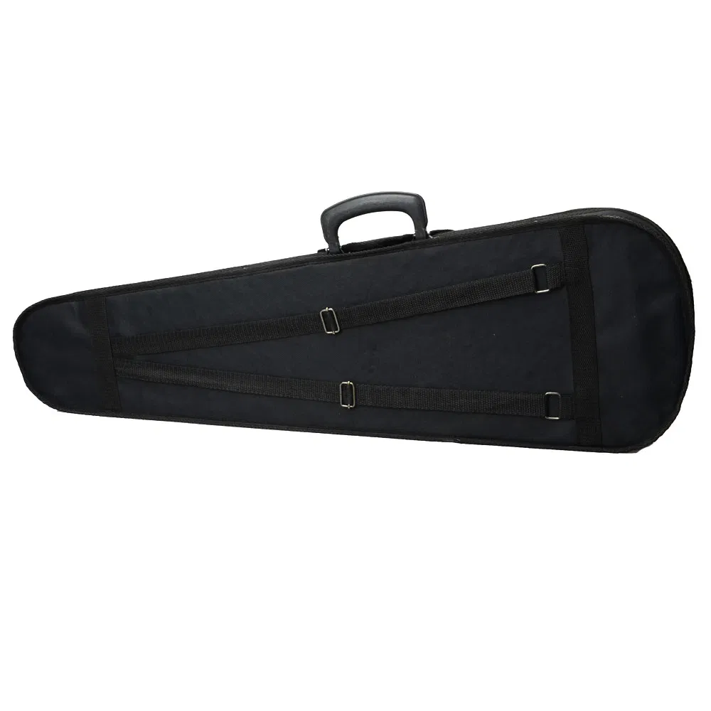 Durable Cloth Fluff Triangle Shape Case with Beige Lining for 4/4 Violin Black photo 6