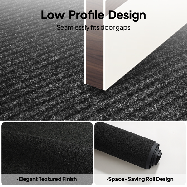 1PC Black PVC Composite Commercial Entrance Mat, 90x150x1.2cm, Extra-Long & Thick Heavy-Duty Floor Protection photo 6