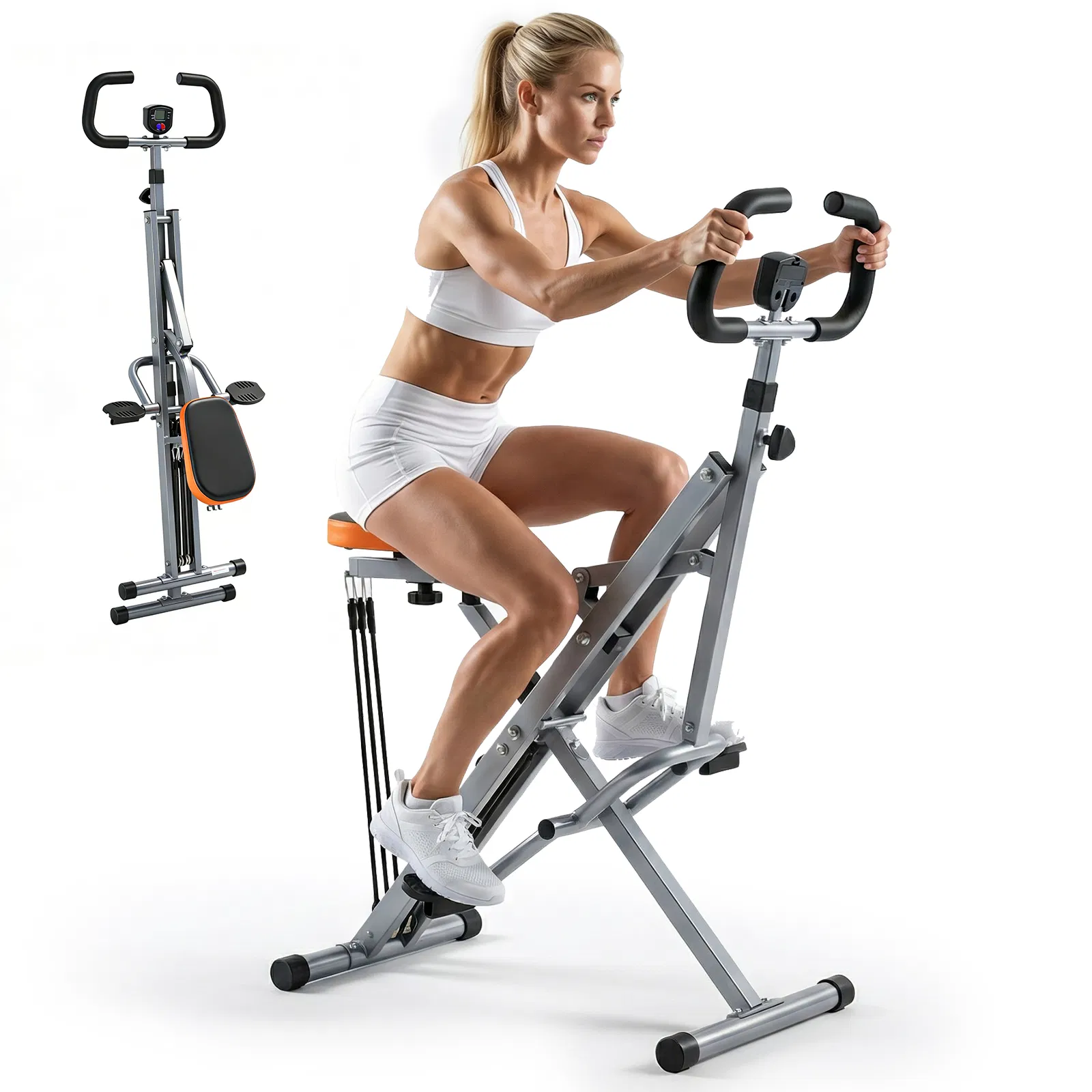Home squat machine, a 330-pound weight-bearing lower body exercise equipment with adjustable resistance, foldable fitness machine photo 1