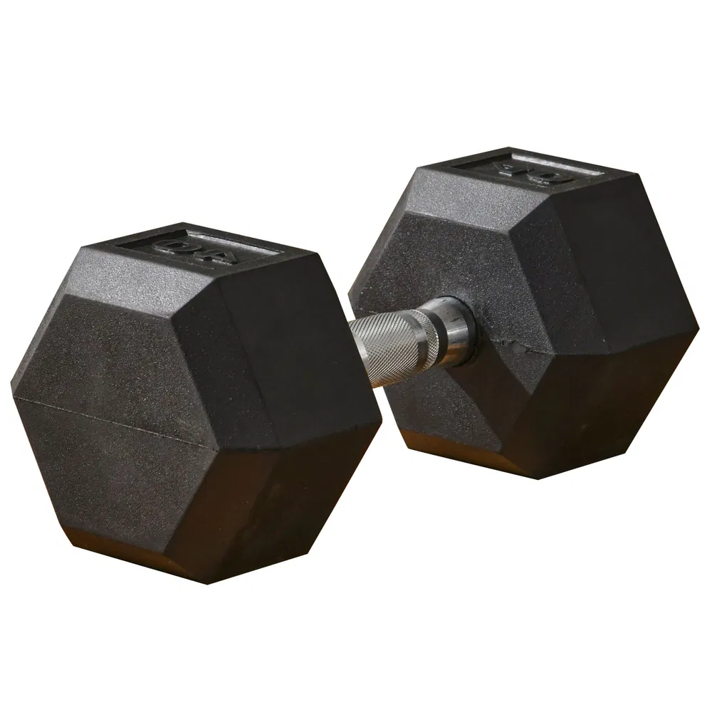 40lbs Rubber Hex Dumbbells Weight Dumbbell Hand Weight Barbell for Body Fitness Training for Home Office Gym, Black photo 7