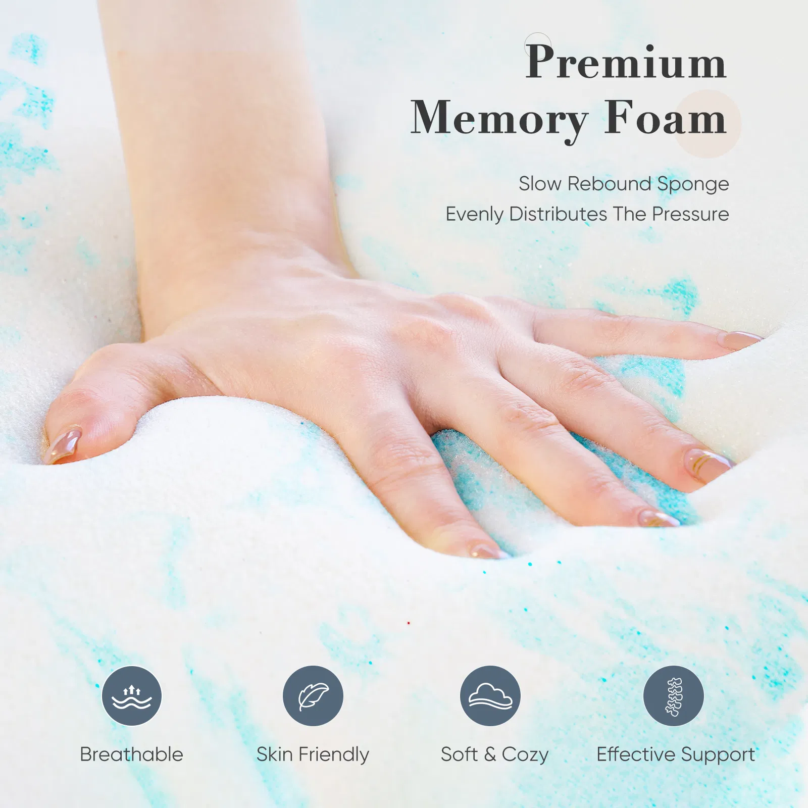 2-3 Inch Gel Memory Foam Mattress Topper Full Size Cooling Mattress Soft and Breathable Bed Topper School Bedroom Furniture photo 2