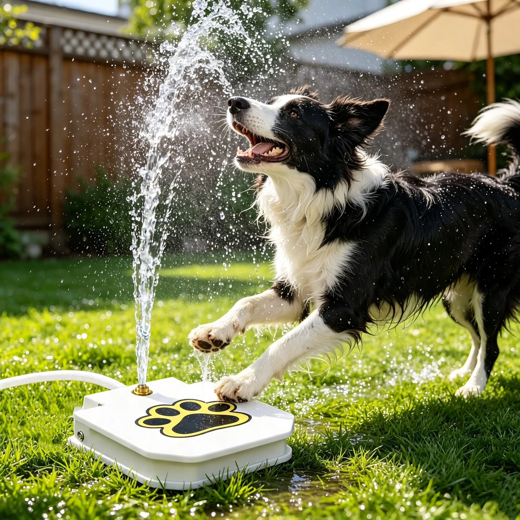 Dog Water Fountain Outdoor,No Electricity Step-On Activated Pet Sprinkler,Paw-Controlled Drinking Dispenser for Large & Small Dogs,Automatic Waterer for Yard, Garden, Lawn photo 3