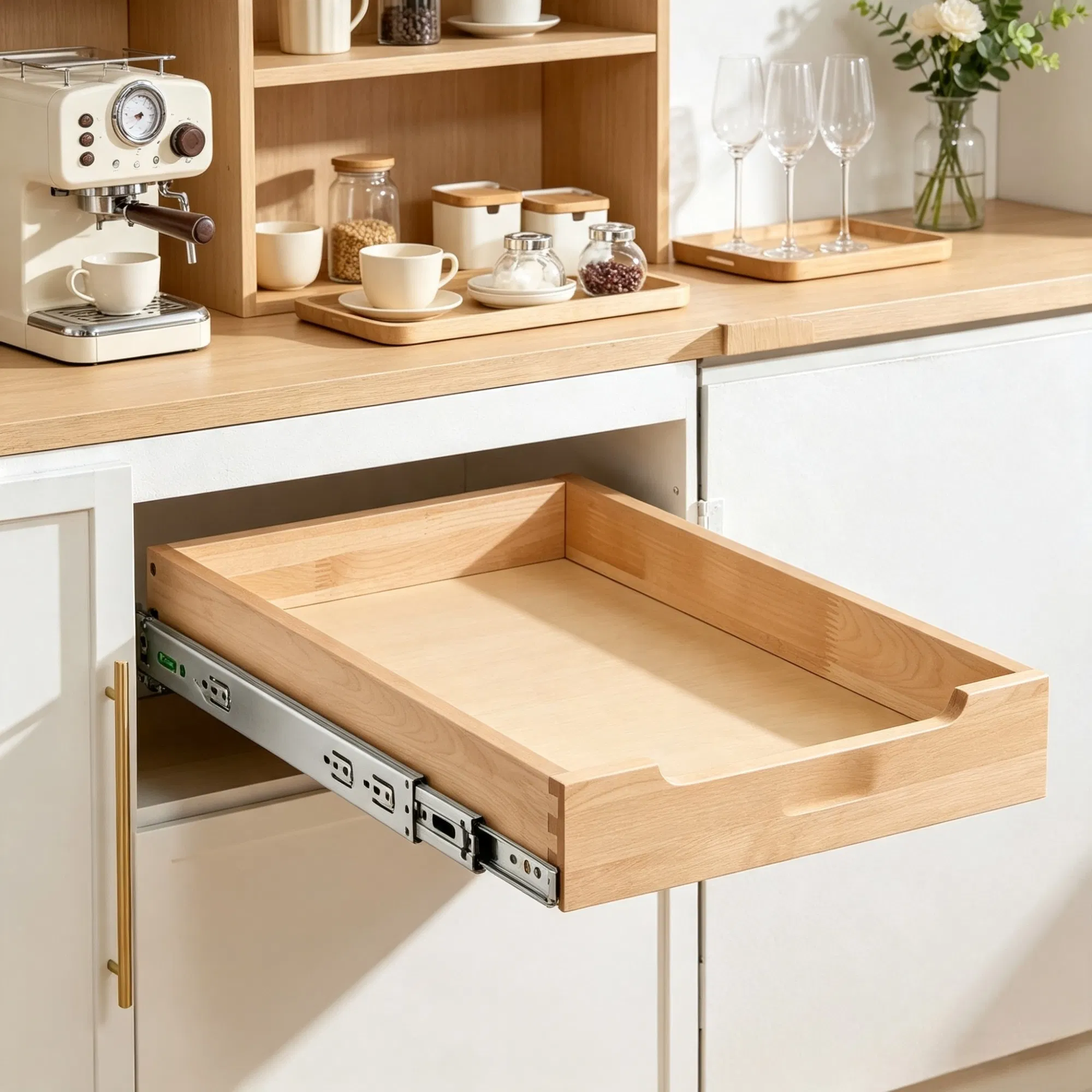 14"W x 21"D Pull Out Cabinet Organizer, Heavy-Duty Wood Drawer with Soft Close Slides for Kitchen & Pantry photo 2
