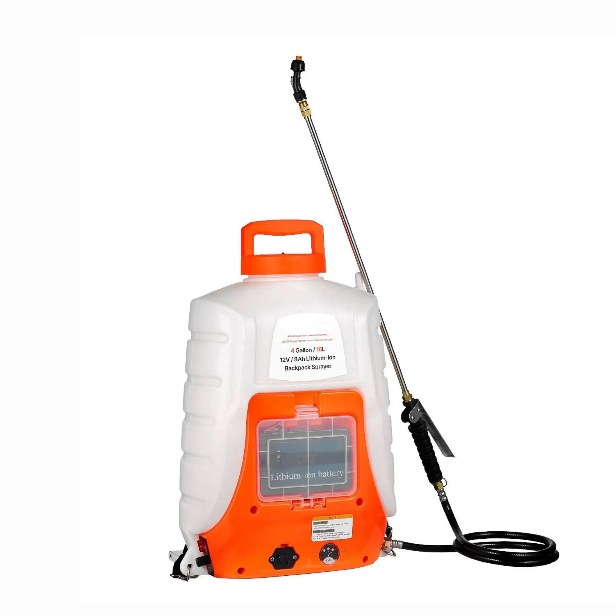 Battery Powered Backpack Sprayer, 0-90 PSI Adjustable Pressure, 12V 8Ah Battery, 8 Nozzles & 2 Wands, Wide Mouth Lid, for Weeding & Cleaning photo 2