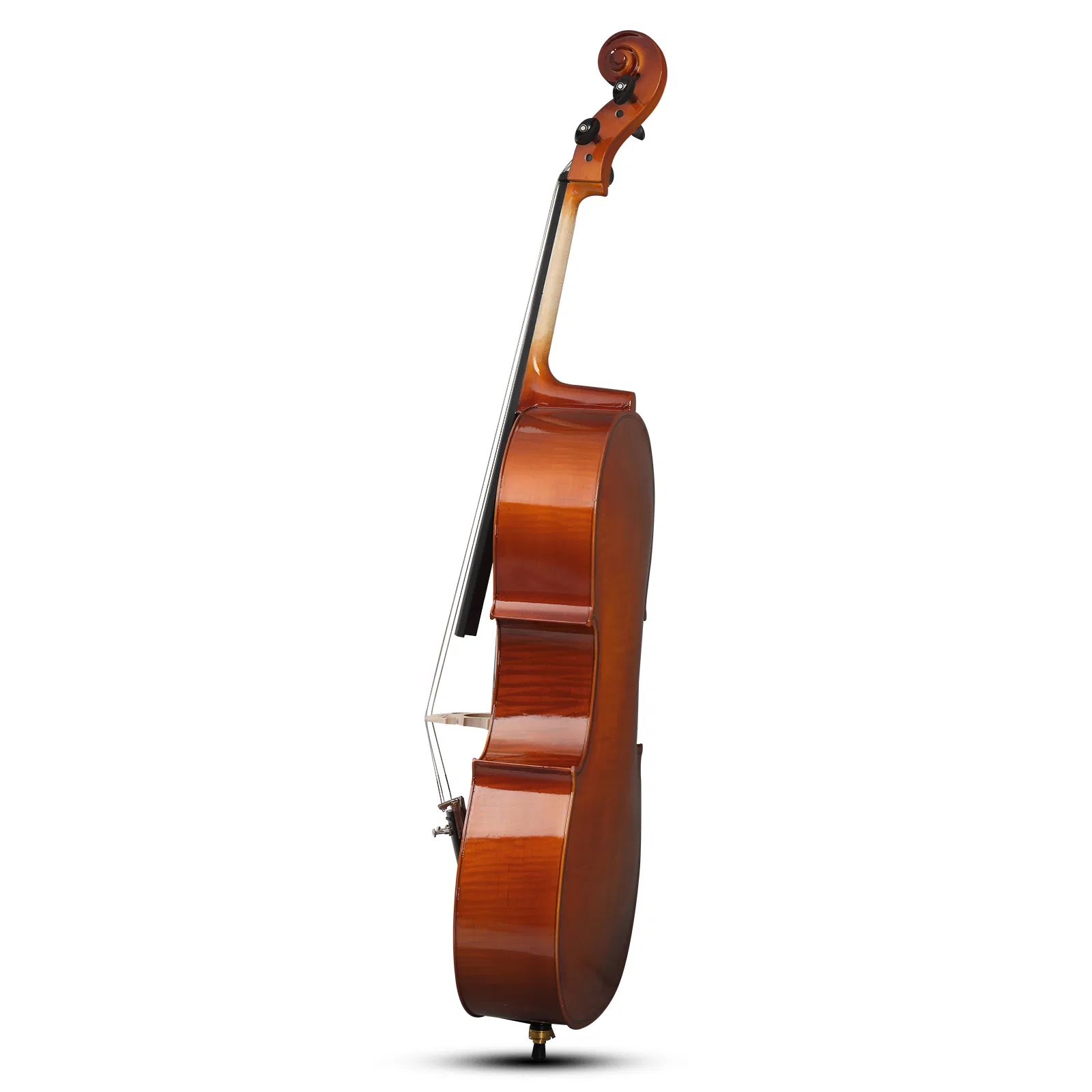 Full Side 4/4 Natural Color Spruce Panel Cello Tiger pattern process with Bag Bow Rosin Bridge Strings photo 5