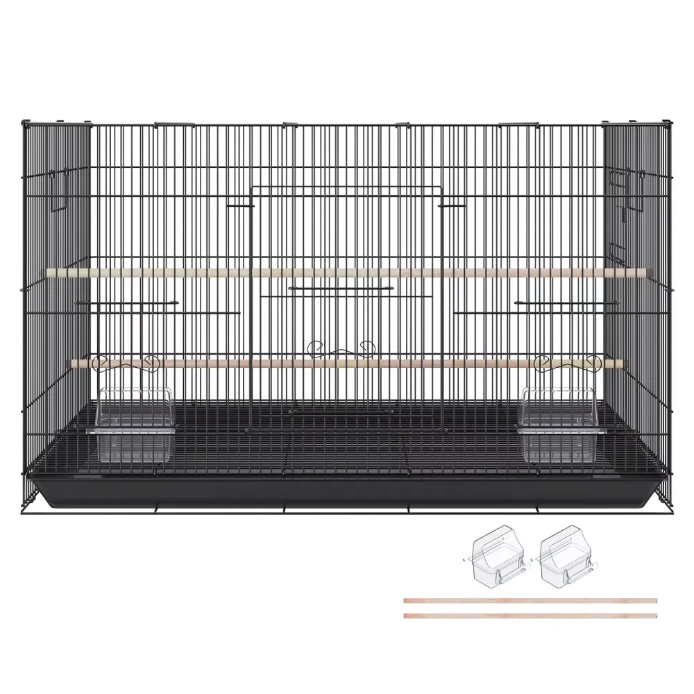30" Bird Enclosure, Durable Metal Cage for Small Parrots, Budgies, Lovebirds, and Canaries, Includes Mobile Stand and Tray (Shipment from Walmart) photo 1