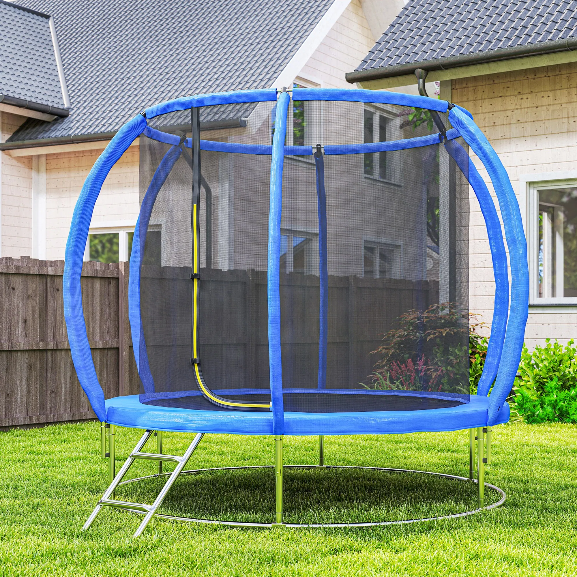 8ft Trampoline Outdoor, ASTM Certified, with Circular Base, Enclosure Net, Ladder and Curved Poles photo 4