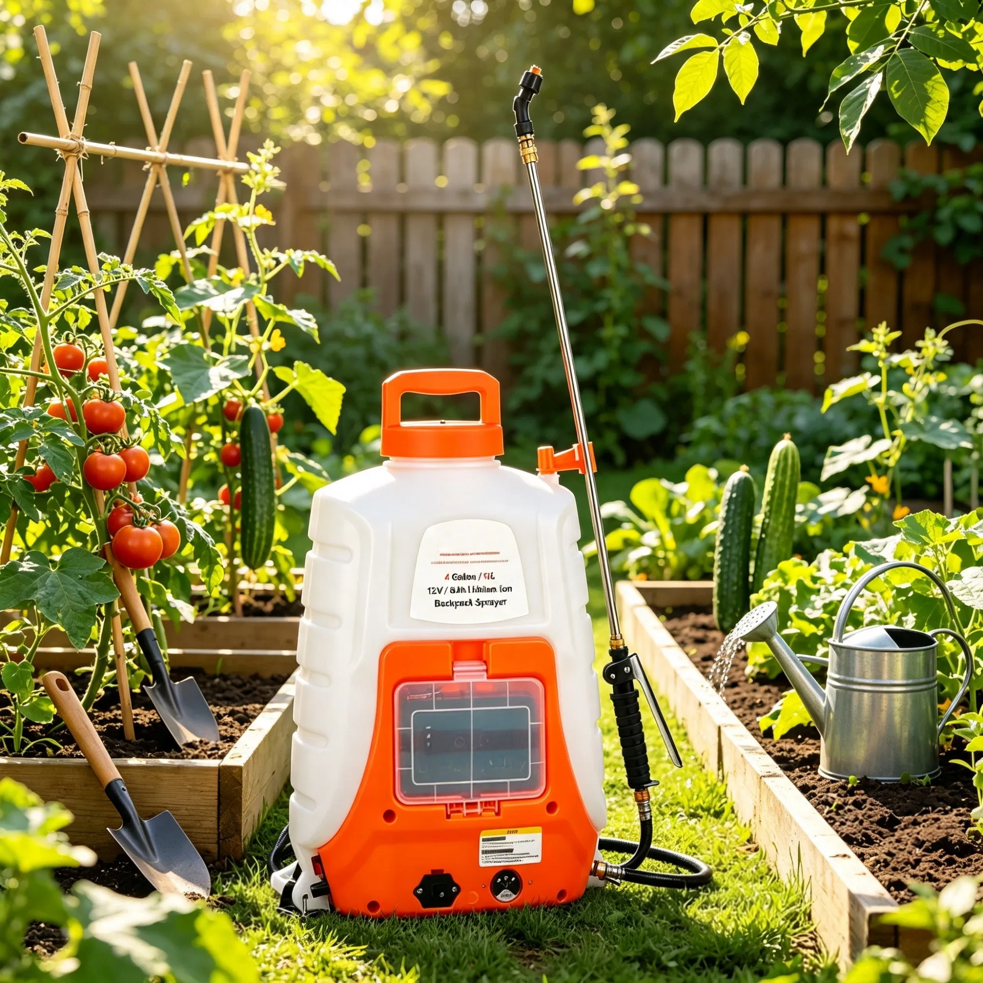 Battery Powered Backpack Sprayer, 0-90 PSI Adjustable Pressure, 12V 8Ah Battery, 8 Nozzles & 2 Wands, Wide Mouth Lid, for Weeding & Cleaning photo 5