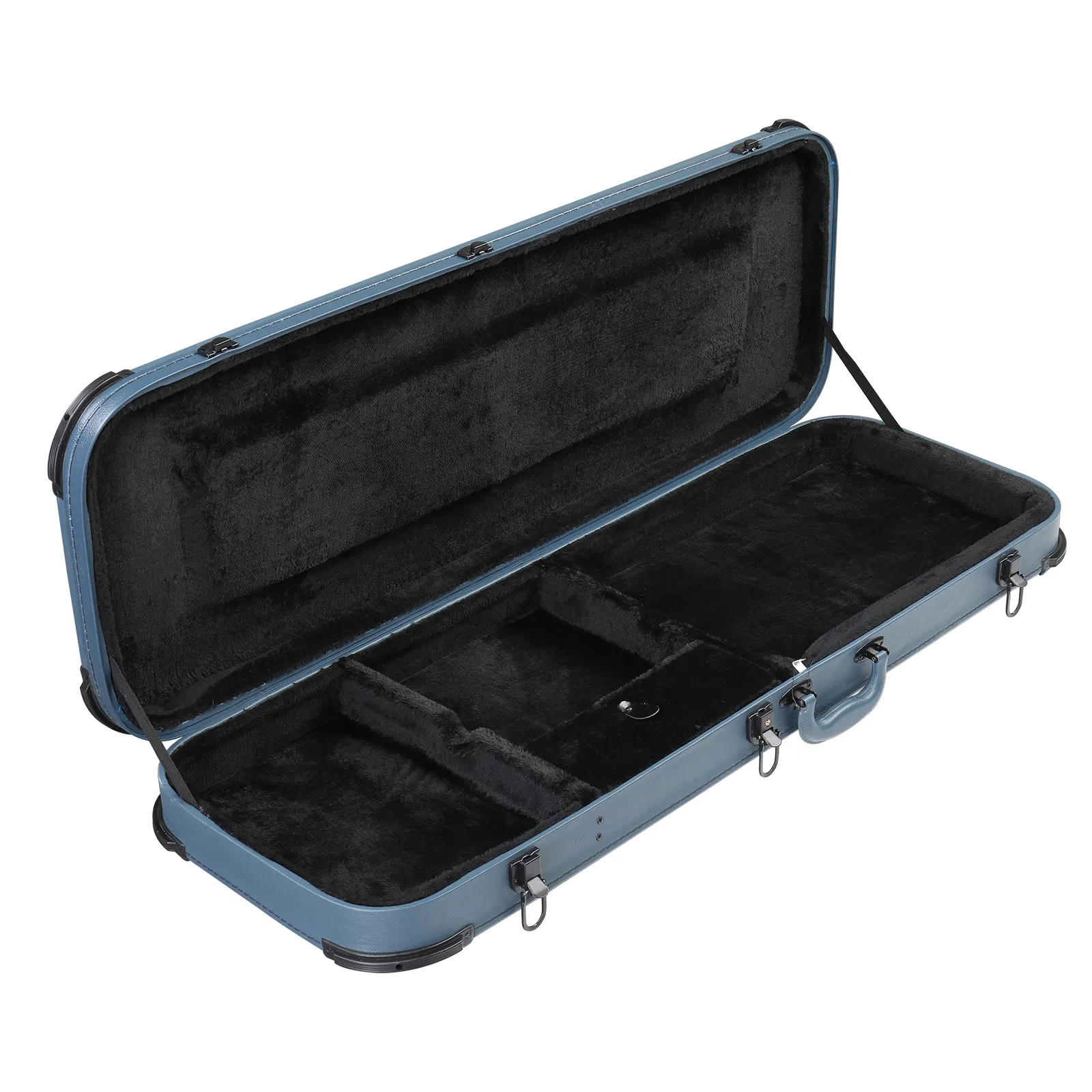 [Replace 87926095] Electric Guitar Square PU Hard Case with Protective Sleeve Fits ST TL Burning fire 170 Style Electric Guitar Blue photo 1