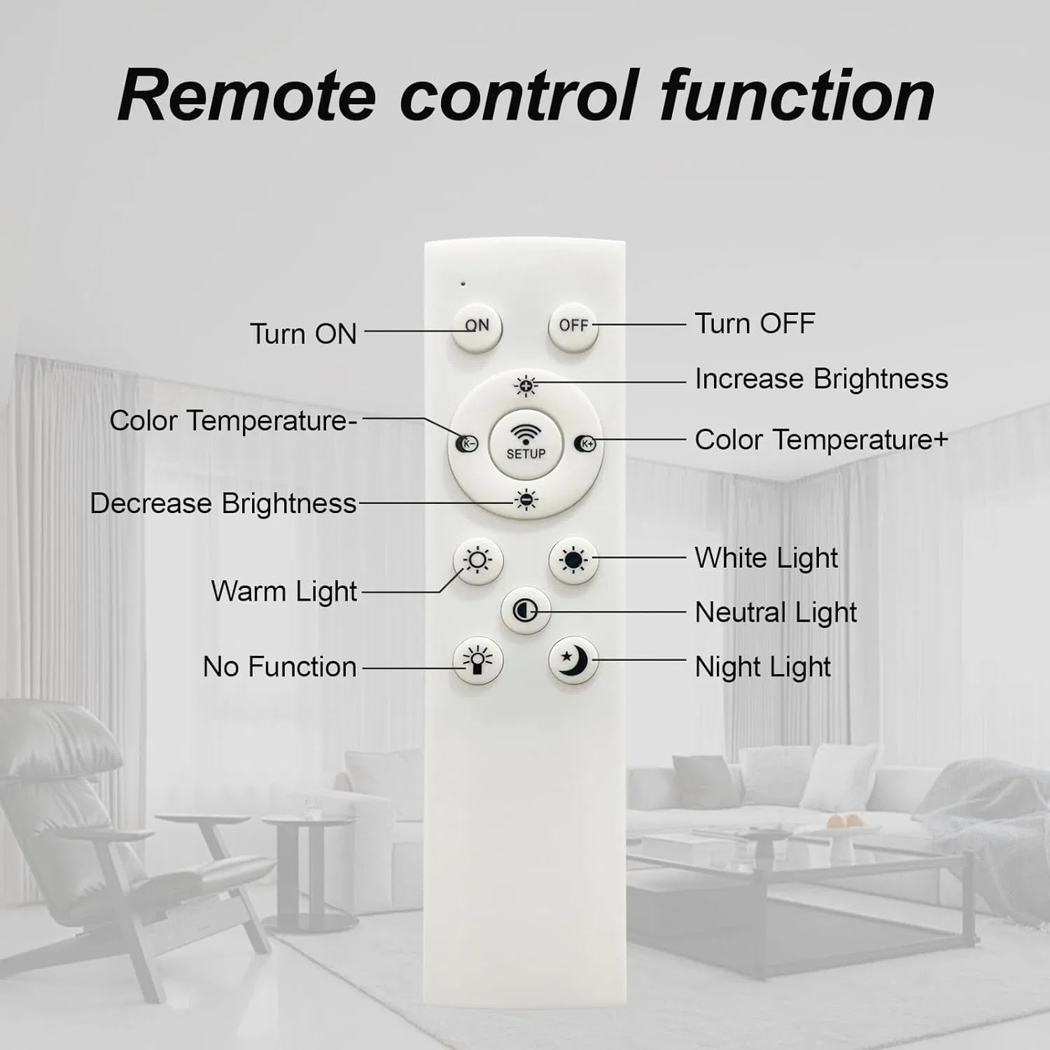 Modern LED Flush Mount Ceiling Light with Dimmable Remote Control, 6Rings Acrylic for Bedroom, Living Room, Kitchen, Office Lamps (4 heads)[Unable ship weekends, TK/TEMU only for pickup] photo 7