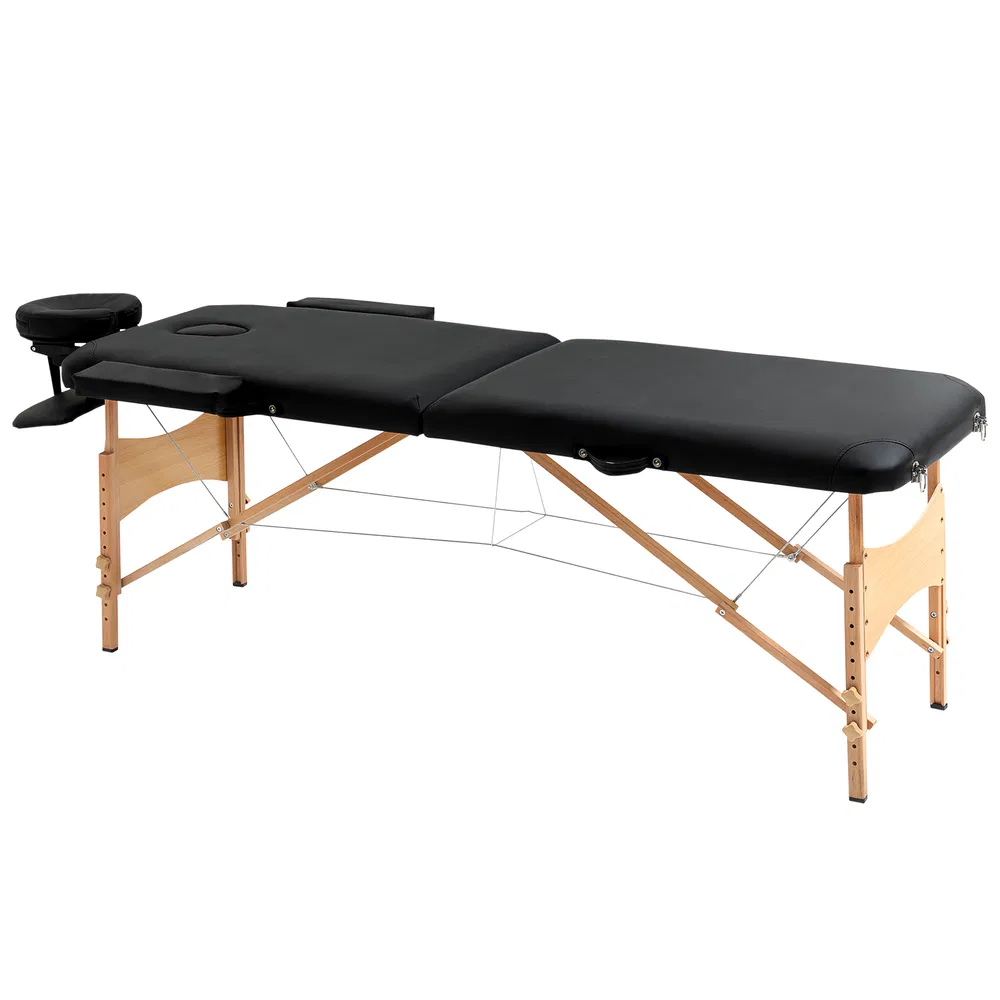 Professional 72" Portable Massage Table Adjustable Height Foldable Facial Spa Bed Black Color Salon photo 7
