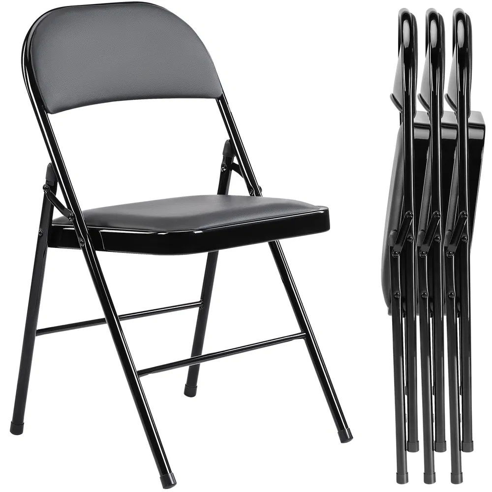Folding Chair, Leather Padded Folding Chairs, Easy to Use and Store, Outdoor and Indoor, for Home, Office, Party, Comfy photo 2