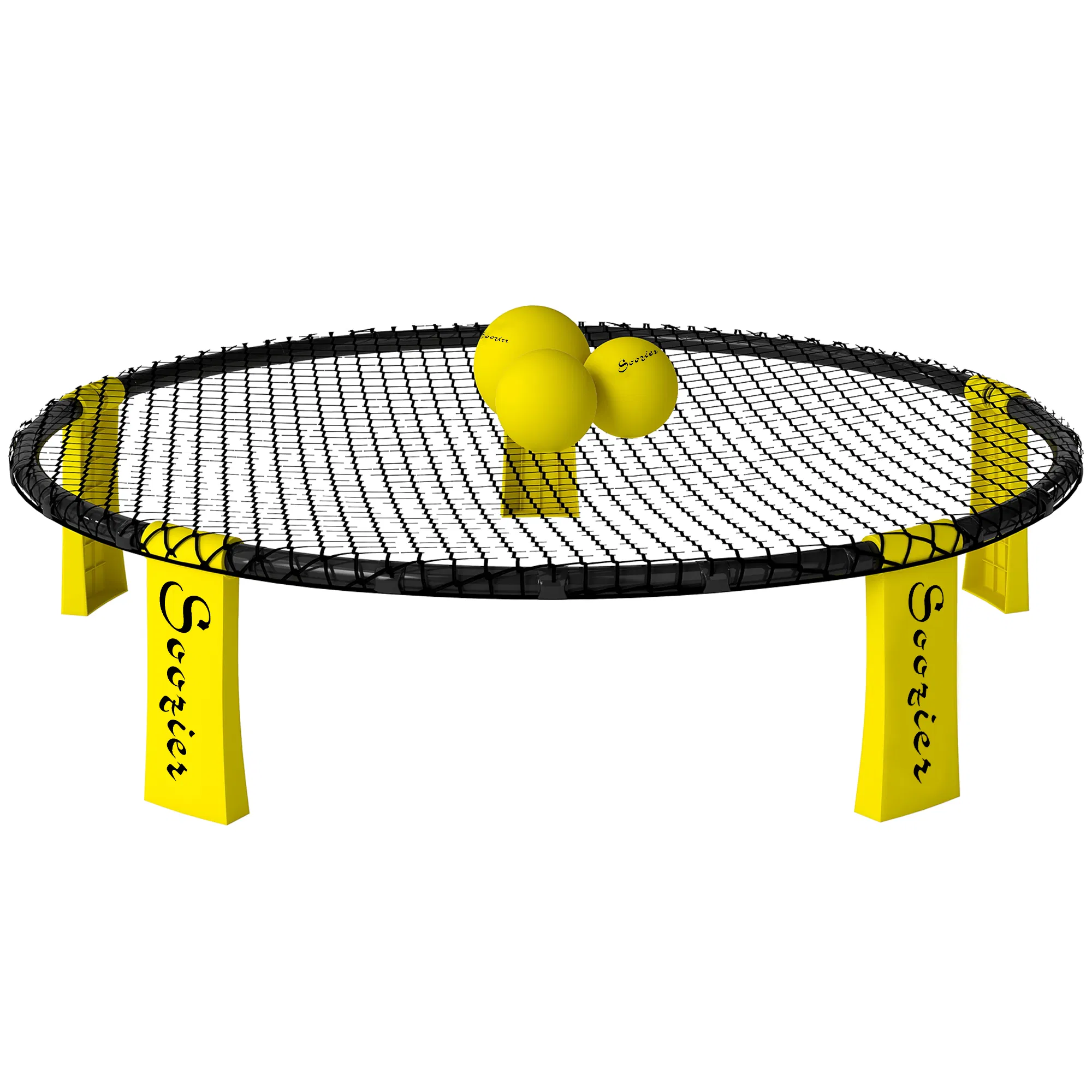 Spike Ball Game Set, Mini Beach Games Set w/ Roundnet, 3 Balls, Pump, Carrying Bag, Portable Outdoor Games for Families photo 1