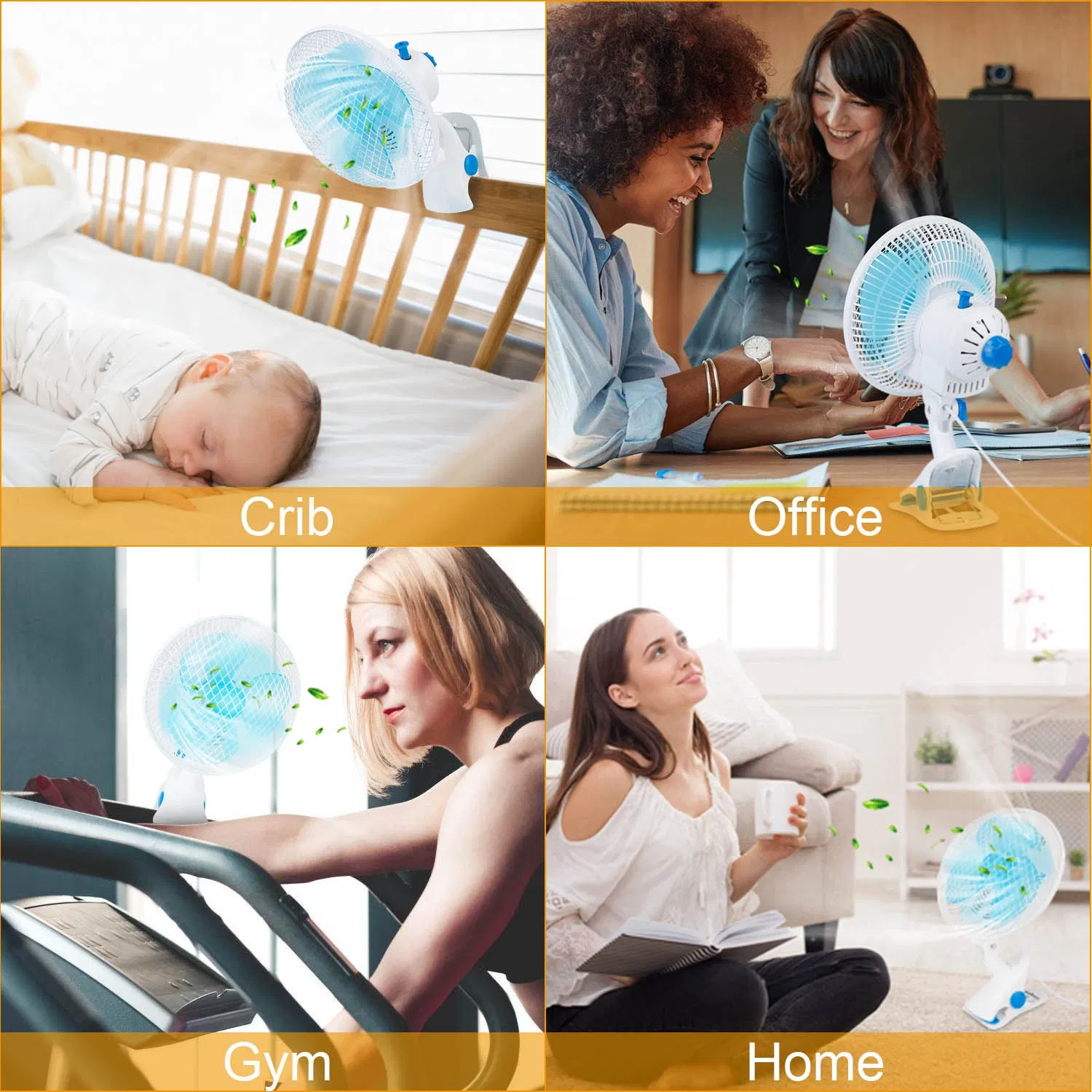 2 Speed Quiet Clip Fan, Auto Oscillation Personal Fan, Anti-Pinch Design Small Fan for Desk Wall Stroller Office Bedroom photo 7
