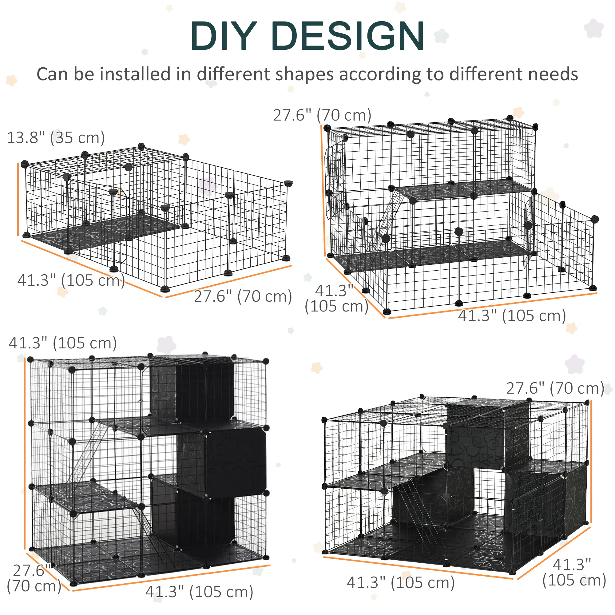 56 Panels Pet Playpen Small Animal Cage for Rabbit photo 4