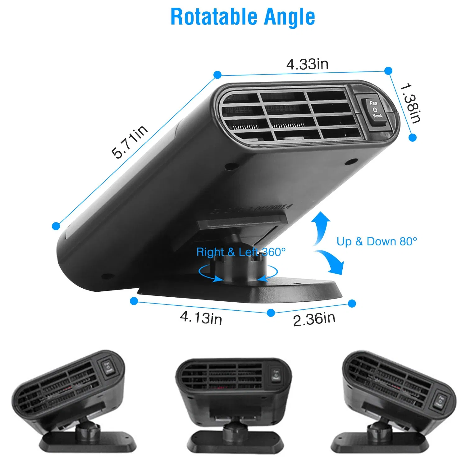 Car Truck Heater Fan - 200W Fast Heating, 360° Adjustable Angle, 24V, Defog Defrost for Travel Camping Transportation photo 8
