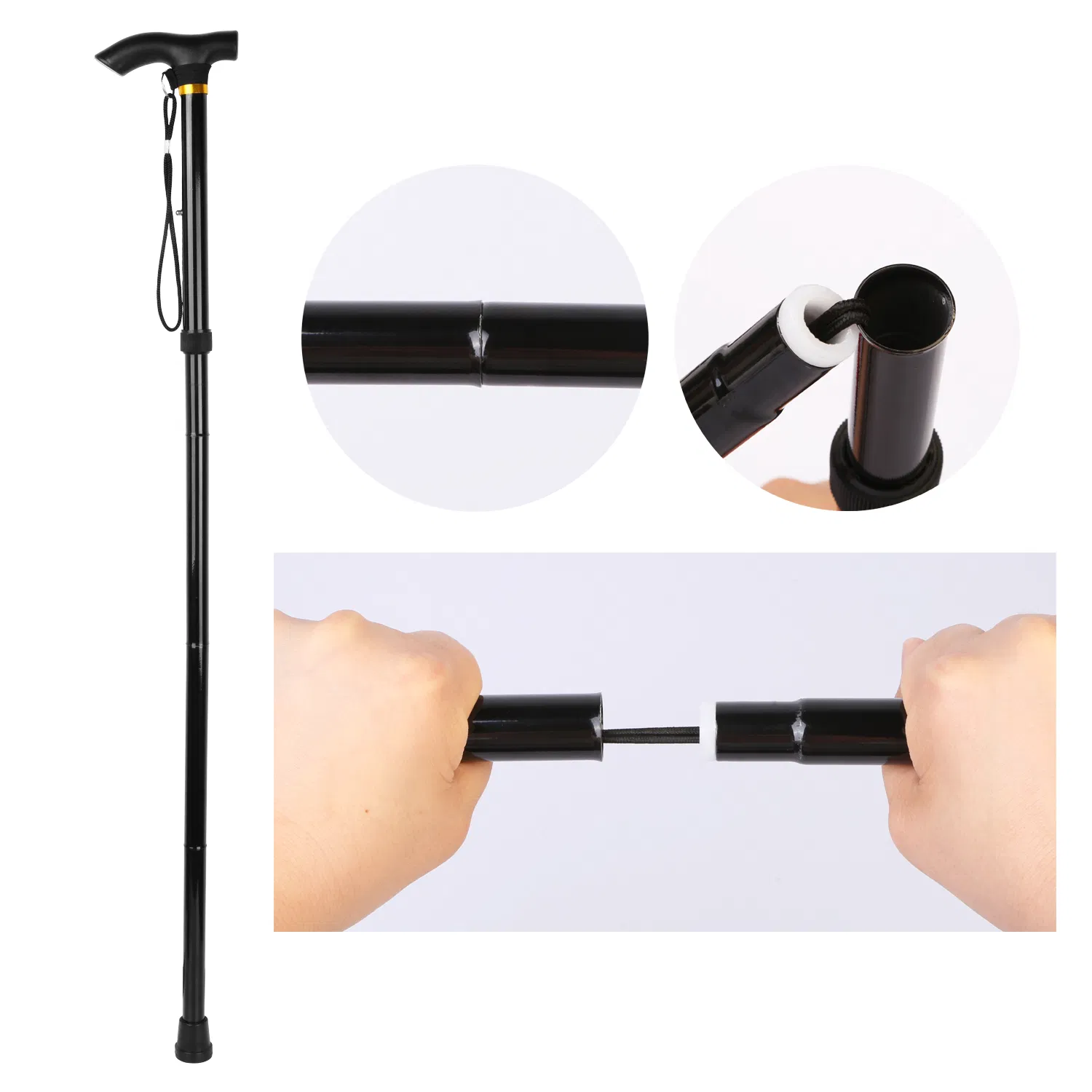 Walking Cane Aluminum Alloy Walking Stick Adjustable Folding Travel Hiking Stick photo 6