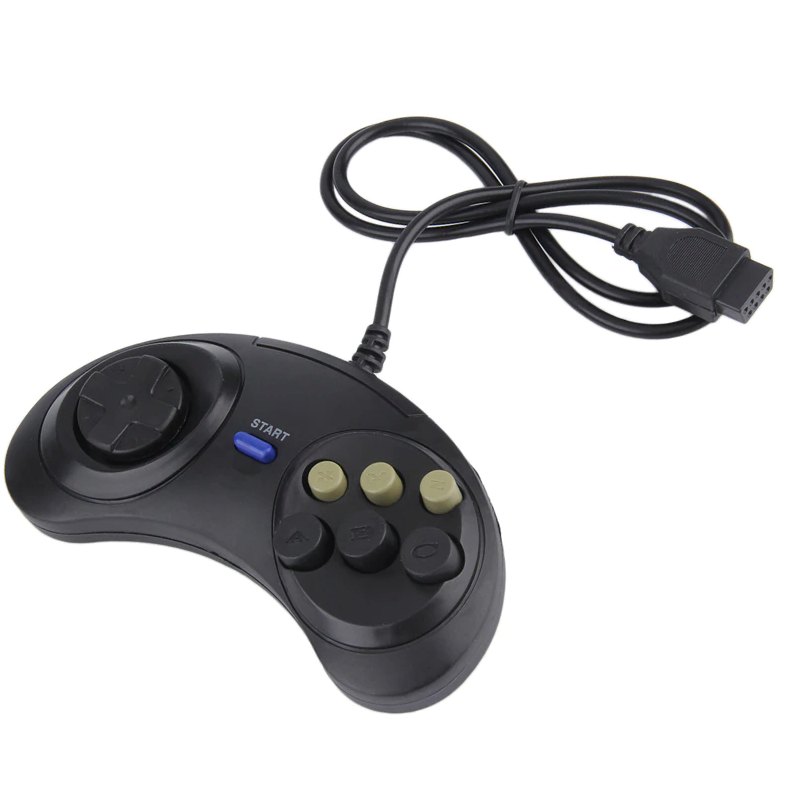 2X 6 Button Game Pad Controller For SEGA Genesis Black Old School Classic New photo 7