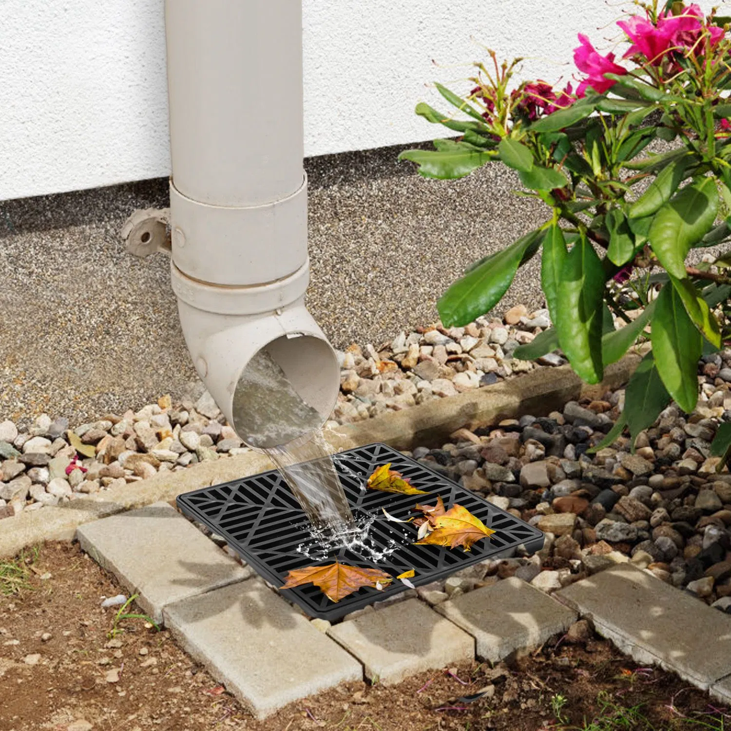 2Pcs Gutter Downspout Extension Low Profile No Deep Digging Catch Basin Downspout Extender with 4.9FT Flexible Extendable Hose For House Foundation Protection photo 8