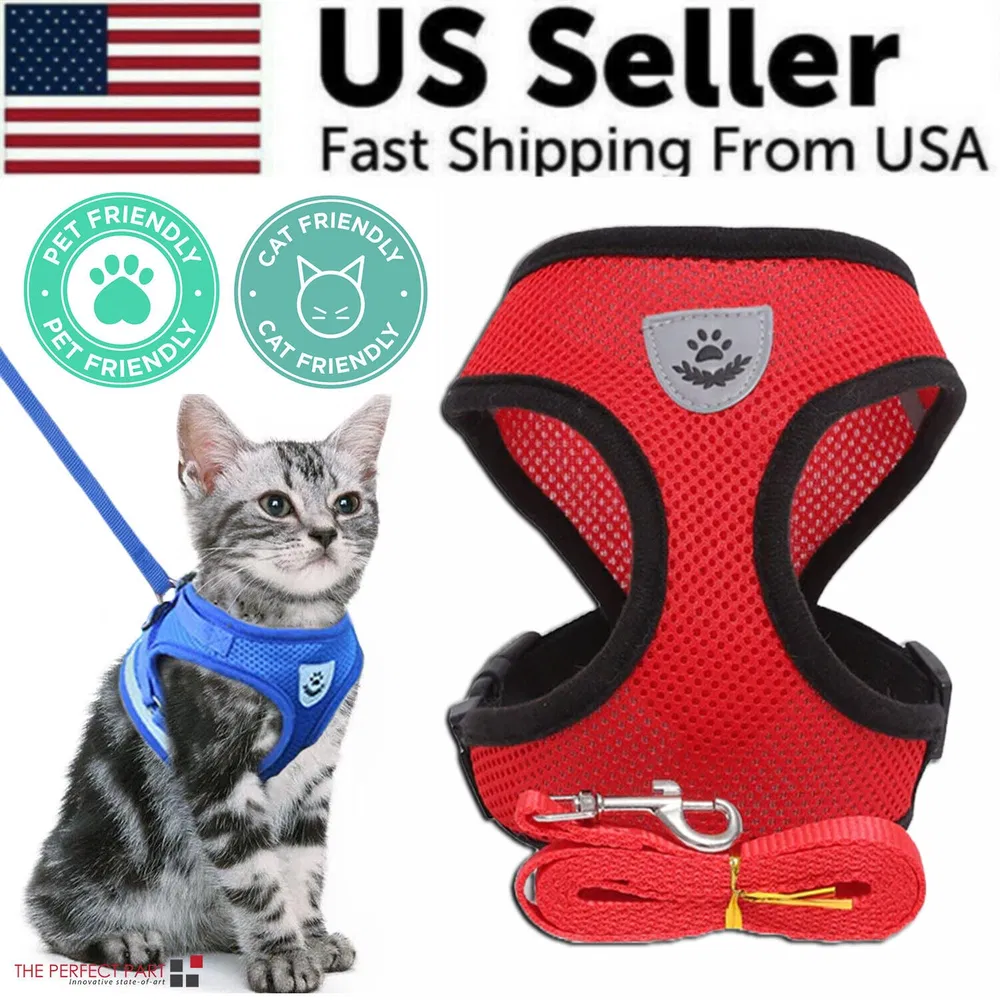 Cat Dog Pet Harness Adjustable Control Vest Dogs Reflective S M L XL Leash photo 4