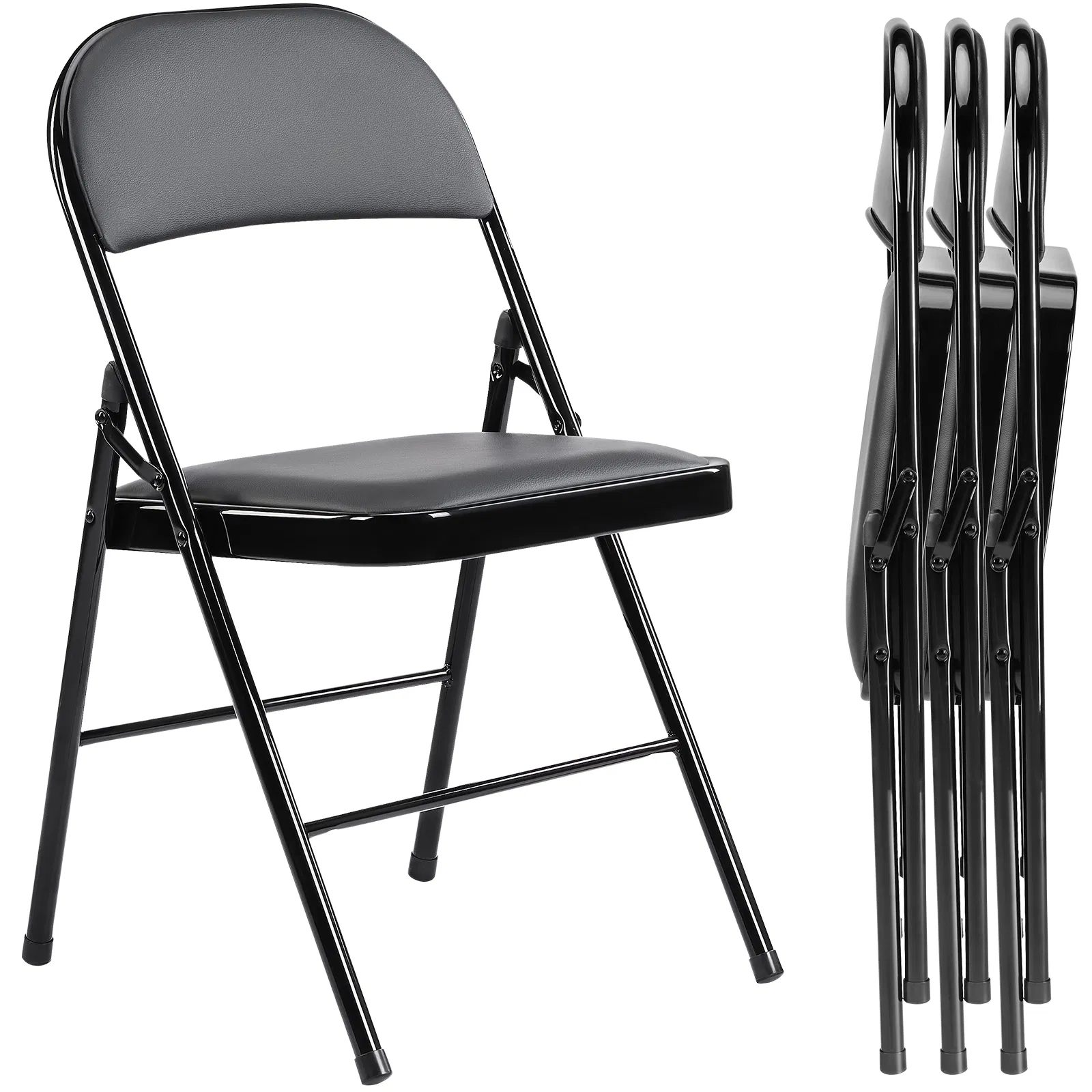 Folding Chair, Leather Padded Folding Chairs, Easy to Use and Store, Outdoor and Indoor, for Home, Office, Party, Comfy photo 1