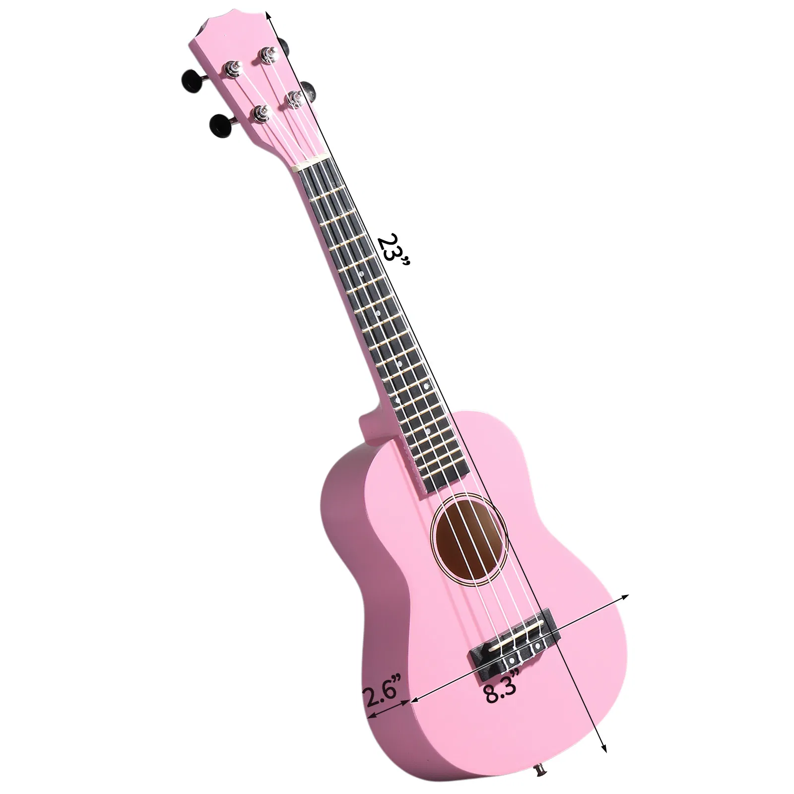 23in Linden wood body rosewood fingerboard ukulele, cotton bag, capo, strap, picks*2, tunerStringsDust cloth photo 7