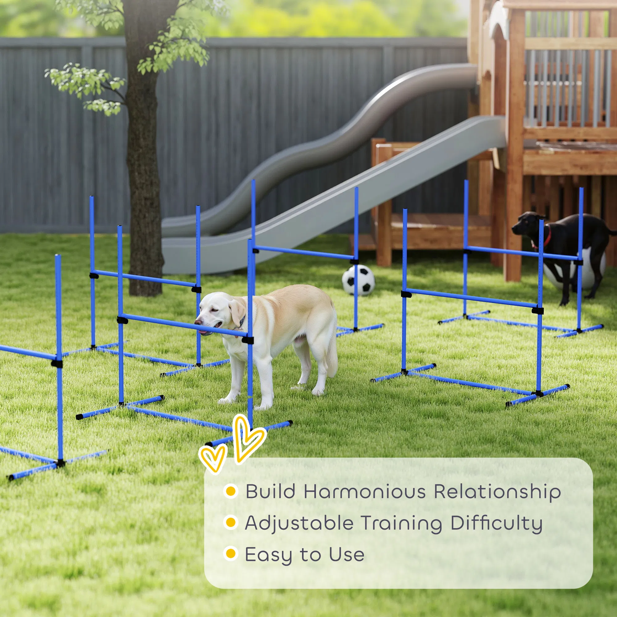 Set of 6 Dog Agility Training Equipment Adjustable Jump Bar Pet Exercise Kit with Carrying Bag (Blue) photo 6