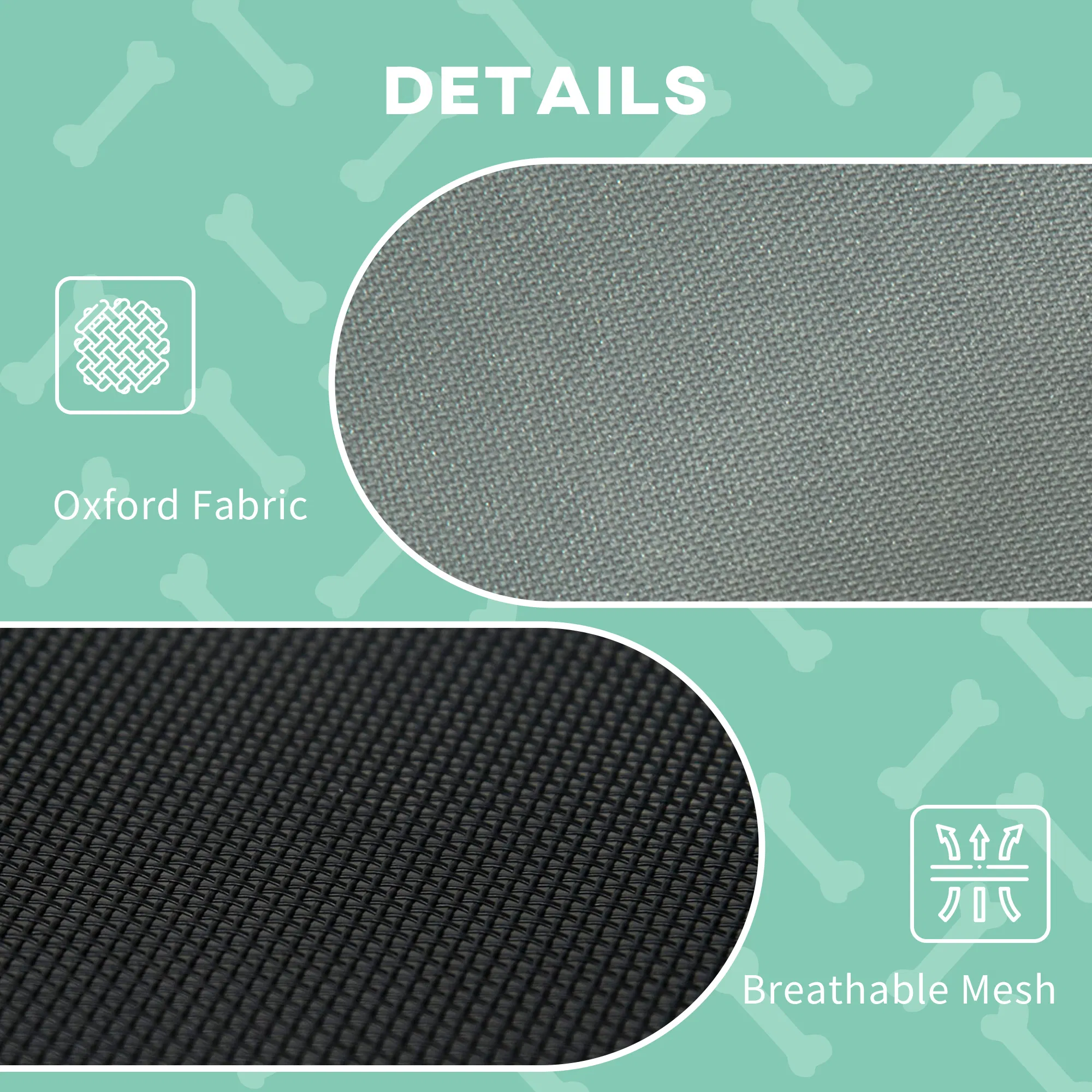 Elevated Dog Bed with Canopy, Portable Raised Dog Cot for XL Sized Dogs, Indoor & Outdoor, 48" x 36" x 43", Grey photo 2