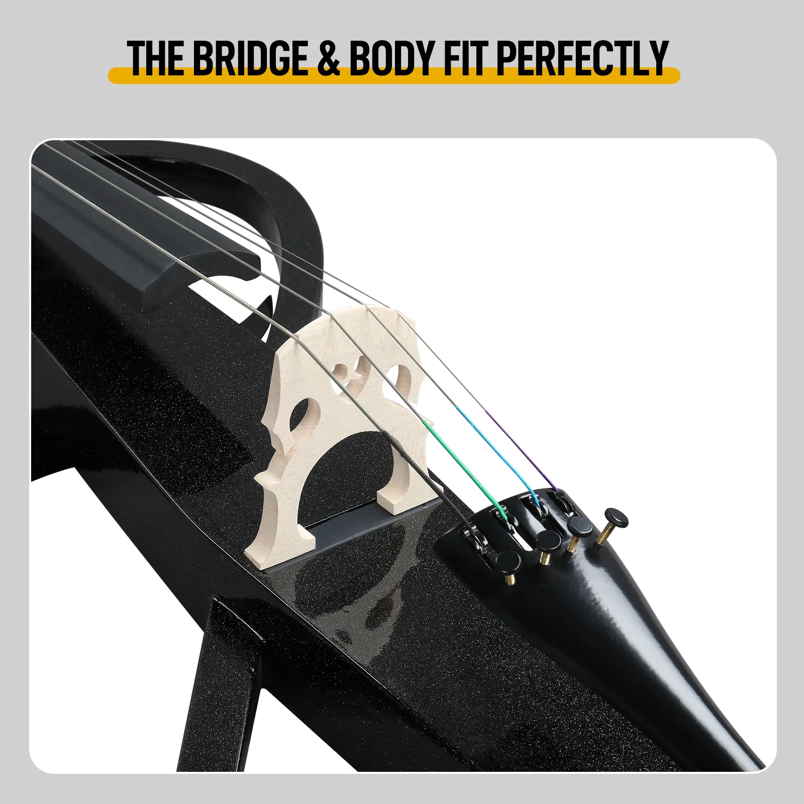 Full-size 4/4 S-type electric cello, including case, bow, rosin, headphones, connecting cable photo 2