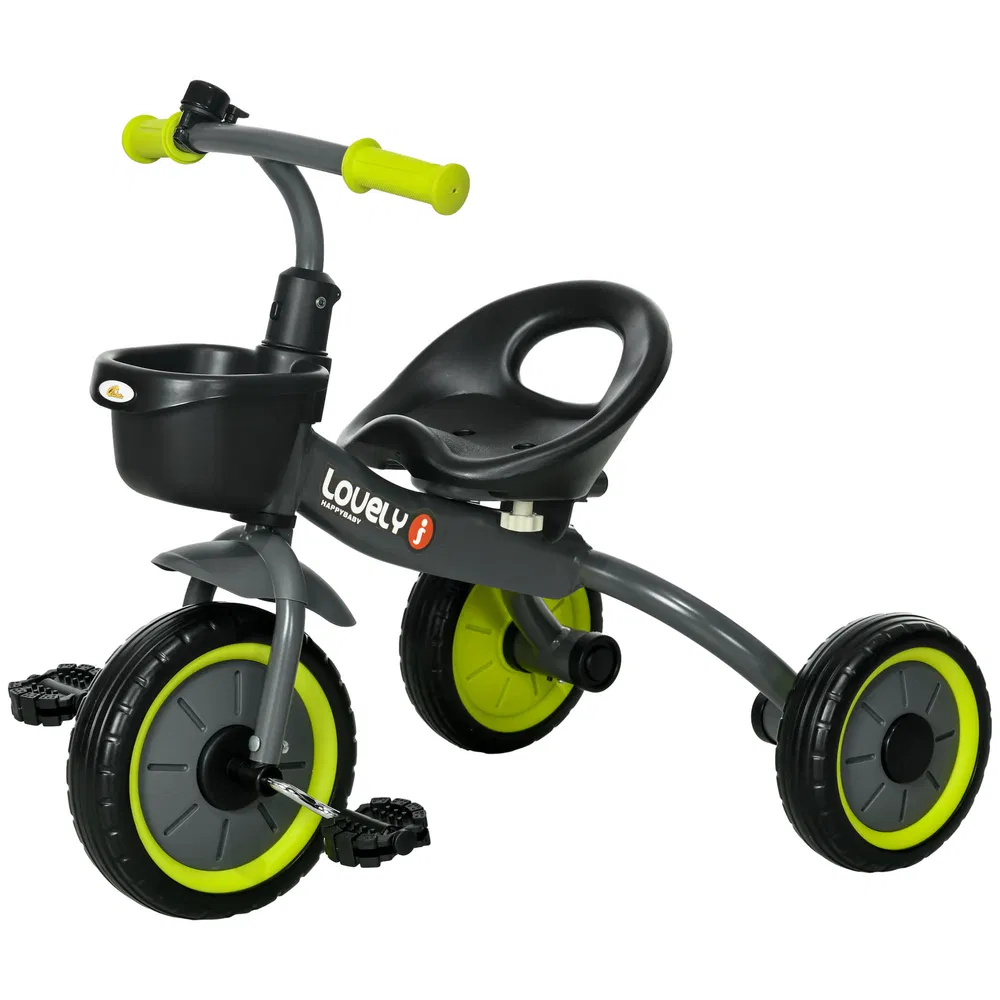 Tricycle for Toddler 2-5 Year Old Girls and Boys, Toddler Bike with Adjustable Seat, Basket, Bell, Black photo 7
