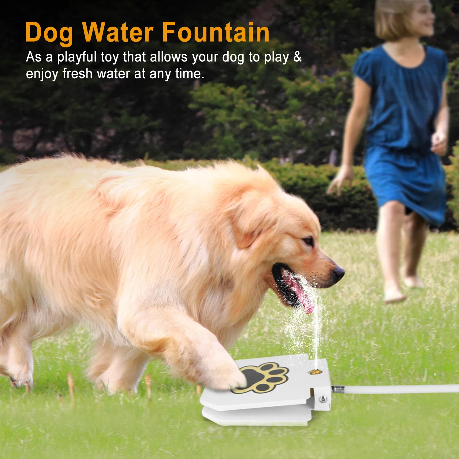 Dog Water Fountain Outdoor,No Electricity Step-On Activated Pet Sprinkler,Paw-Controlled Drinking Dispenser for Large & Small Dogs,Automatic Waterer for Yard, Garden, Lawn photo 8