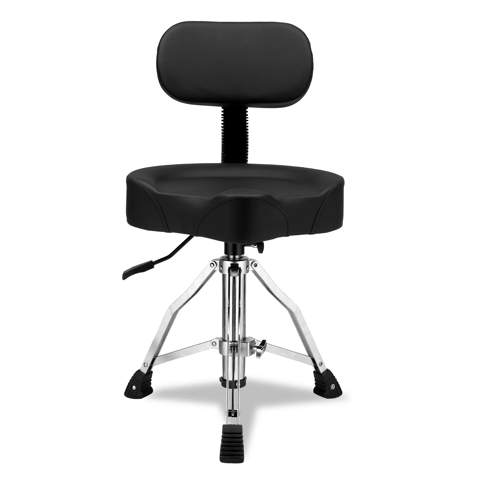 Drum Throne with Backrest, Hydraulic Drum Stool Adjustable Height, Heavy Duty Hydraulic Drum Seat Saddle Design for Drummers Black photo 2