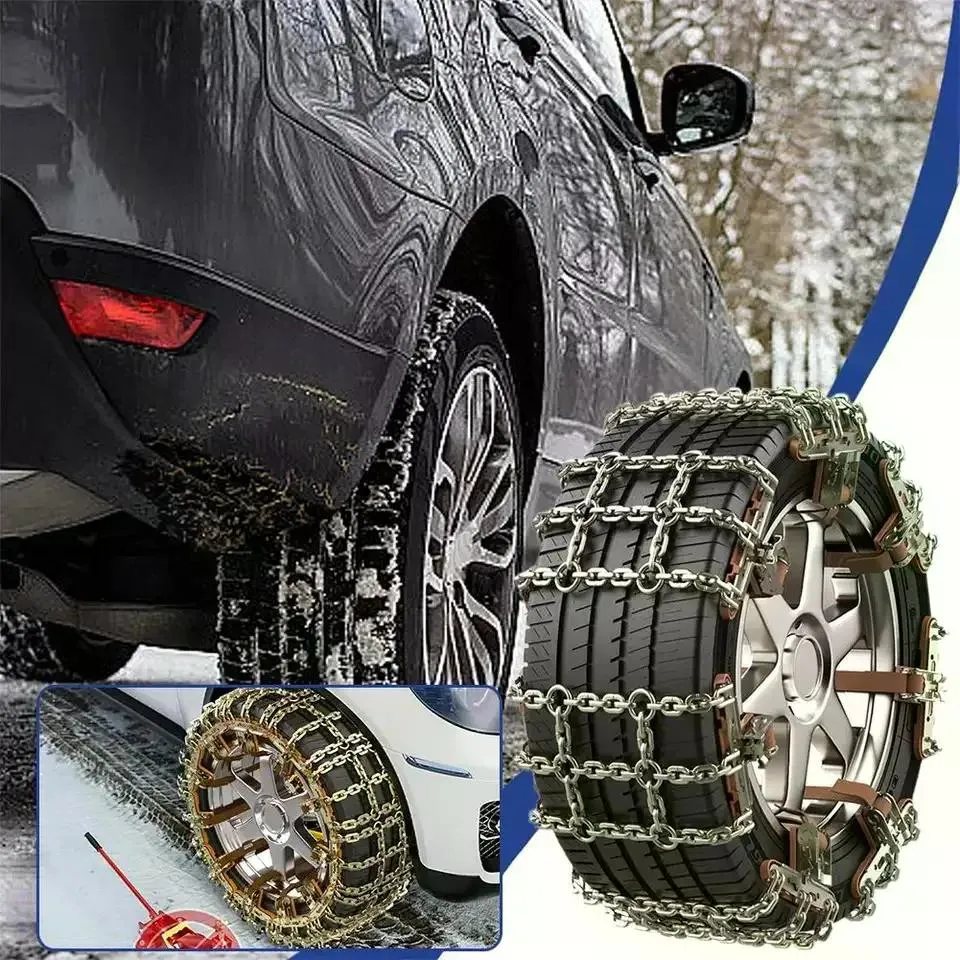 4Pcs Car Snow Chains, Anti-Slip Emergency Traction Tire Chains for Ice Snow Mud Sand, Fit Tire Width 165-265mm, No Jack Required photo 2