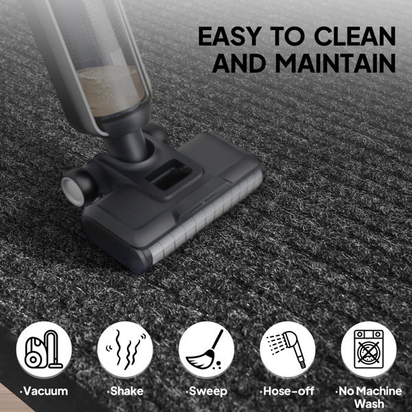 1PC Dark Gray PVC Composite Commercial Entrance Mat, 90x150x0.7cm, Extra-Long Heavy-Duty Floor Protection photo 2