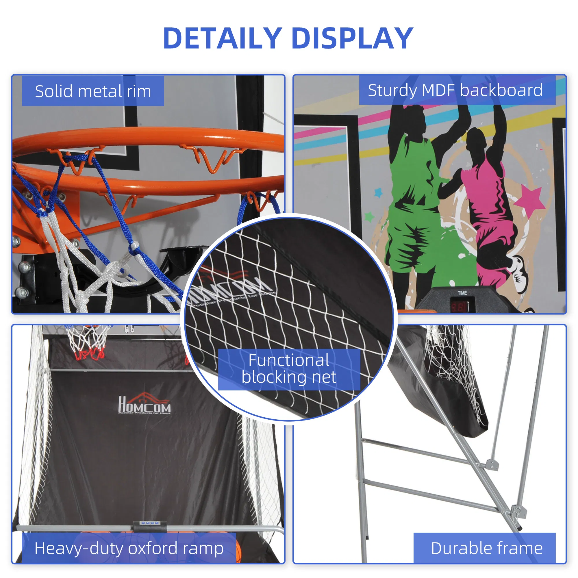 Double Shots Arcade Basketball System Foldable Two Player Basketball photo 3