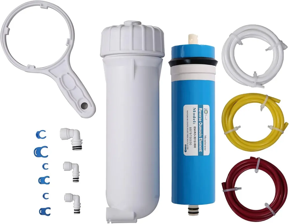 HUINING Reverse Osmosis Membrane 50/75/100/150/400/500GPD and RO Membrane Housing Kit with Quick Connector,Check Valve,Water Pipe,Wrench  for Residential Household Hospital Water Filtration System photo 7