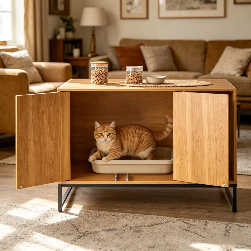 Wooden Cat Box Cabinet photo 4