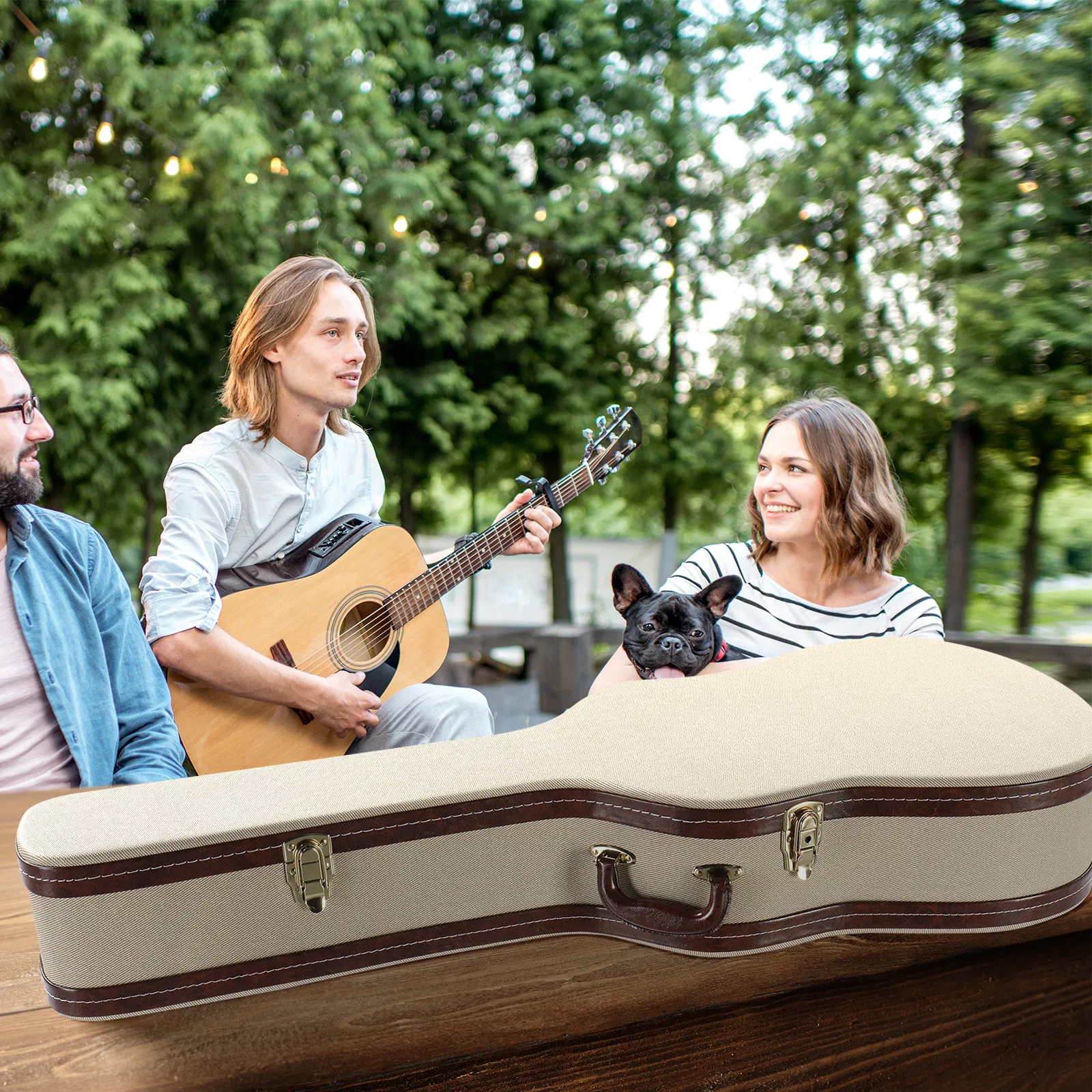 [Replace 65563073] 39" Classical Guitar Hard Case Microgroove Flat Grey photo 6