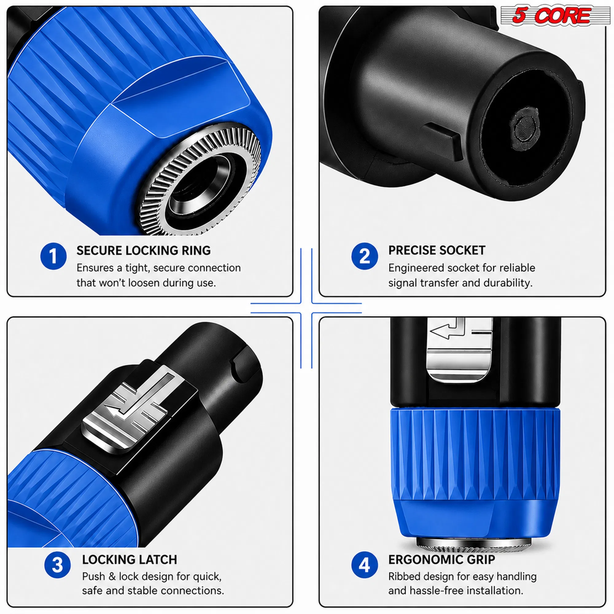 5 Core Speakon Adapter High Quality Audio Jack Male Audio Pin Speaker Adapter Connector photo 7