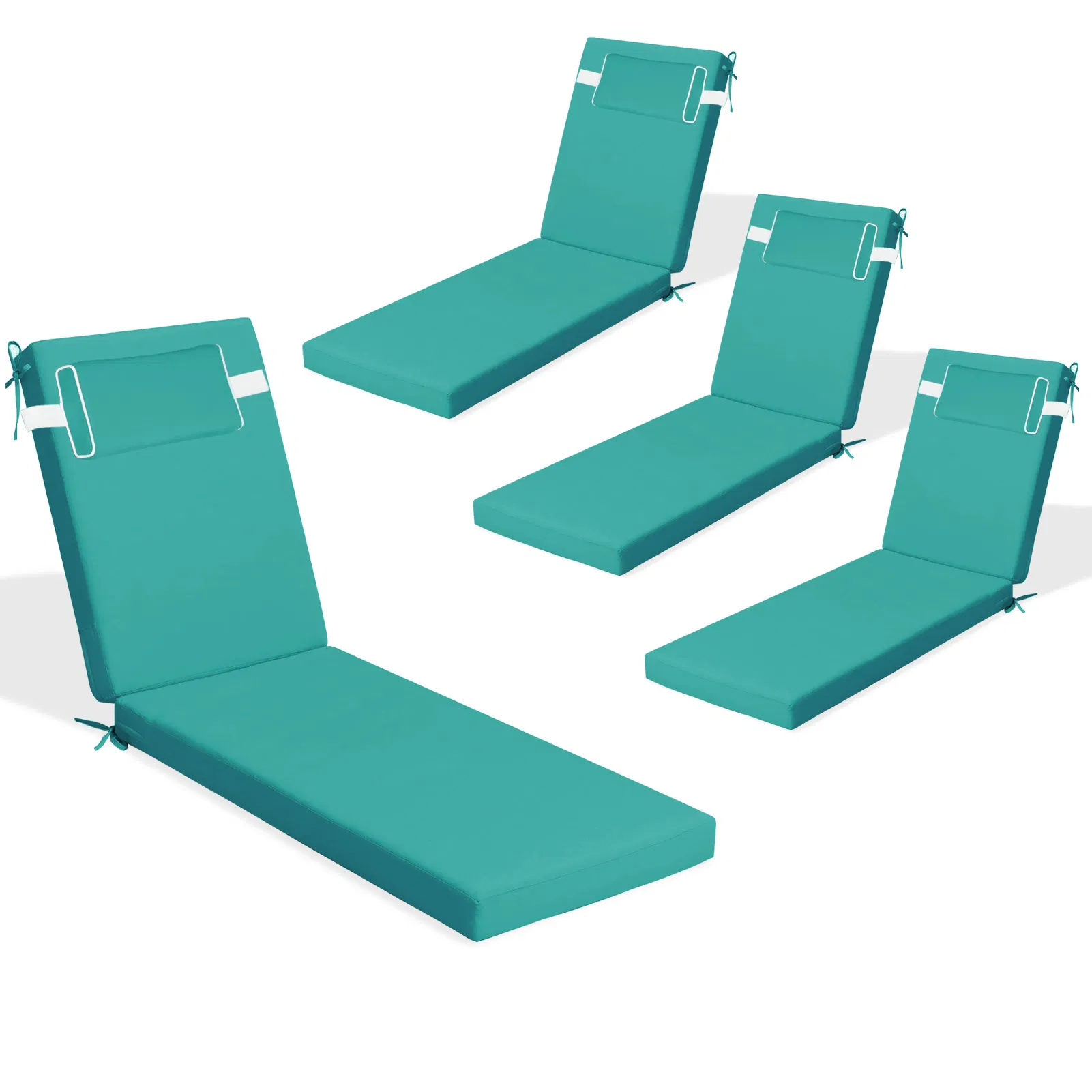 Outdoor Chaise Lounge Cushion, 72 in. x 21 in. x 3 in. Waterproof Fade-Resistant Patio Chair Pad for Pool Beach photo 4