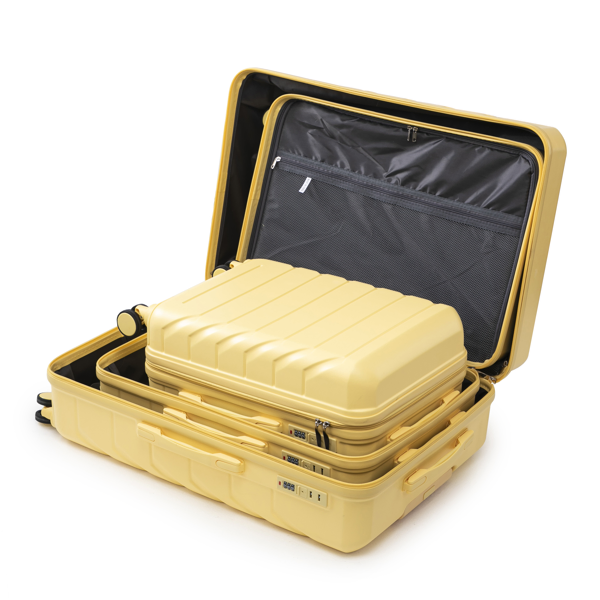 3 in 1 ABS&PC Trolley Box 20in 24in 28in Trolley Box Iron Tie Rod ABSPC Alloy Wine Yellow photo 7