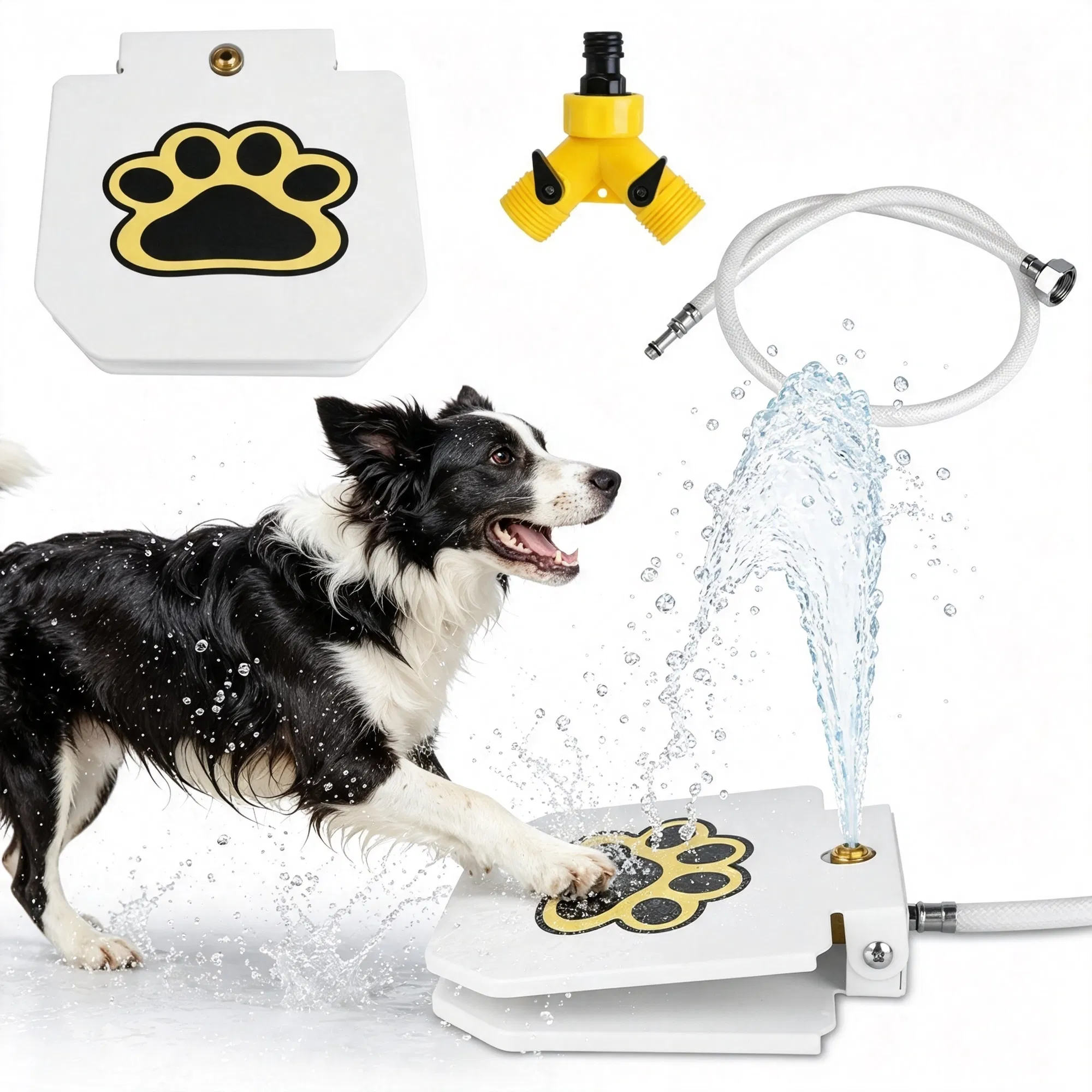 Dog Water Fountain Outdoor,No Electricity Step-On Activated Pet Sprinkler,Paw-Controlled Drinking Dispenser for Large & Small Dogs,Automatic Waterer for Yard, Garden, Lawn photo 1
