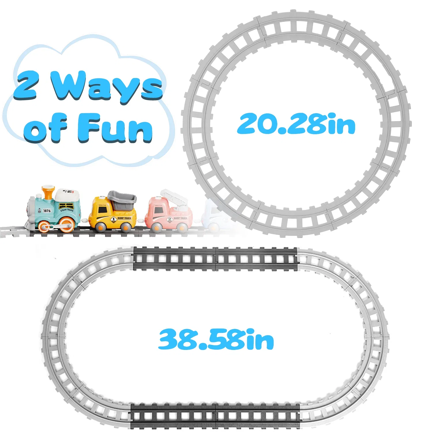 Kids Electric Train Set with Remote - Immersive Play with Authentic Train Sounds, Smoke Effects & Colorful Lights, Magnetic Connection Locomotive + 3 Trucks, Easy Assembly Tracks & Accessories, Perfec photo 5