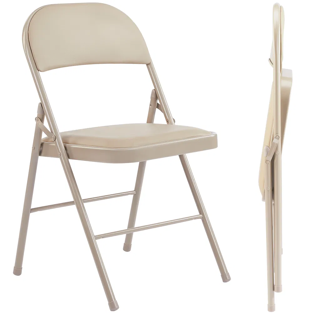 Folding Chair, Leather Padded Folding Chairs, Easy to Use and Store, Outdoor and Indoor, for Home, Office, Party, Comfy photo 5