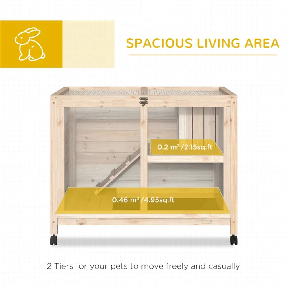 Pet cage /Wood Rabbit Hutch-Natural ( Amazon Shipping)(Prohibited by WalMart) photo 5