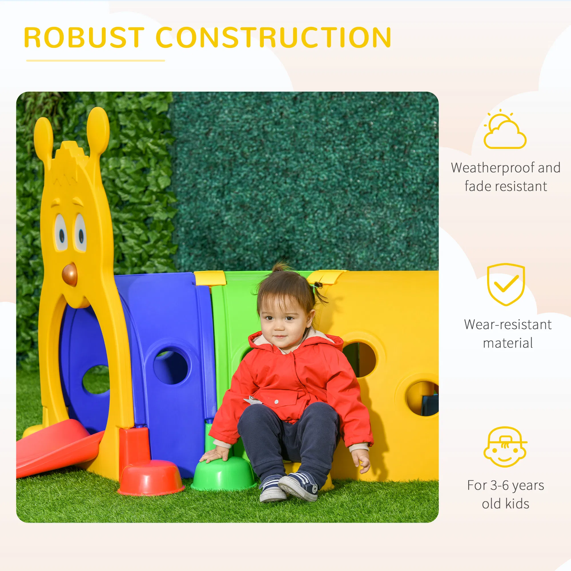 Lion Design Tunnel for Kids to Crawl Through, for 3-6 Years, Multicoloured photo 3