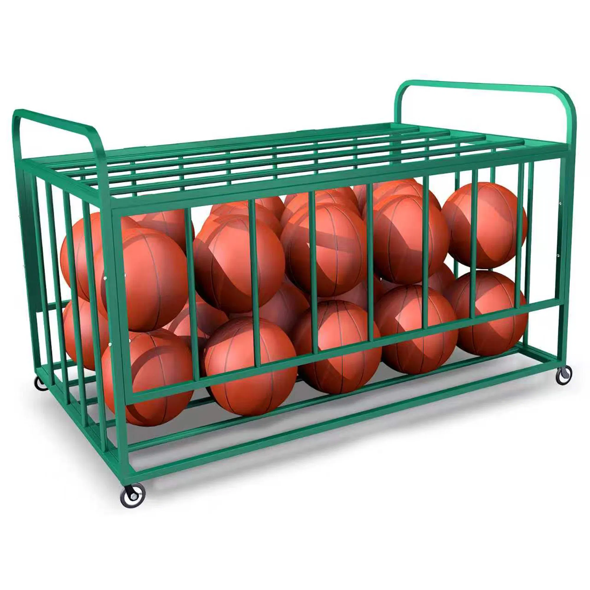 Ball Storage Cart, Basketball or Volleyball Storage Bin with Wheels, Basketball Holder Cage for Indoor and Outdoor, Gym, School, Club photo 1
